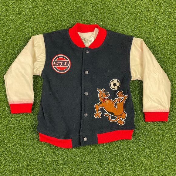 Scooby Doo Other - Vintage 90s Scooby Doo Soccer Mania Boys Navy Snap 2Pc Shirt & Jacket Set 4T